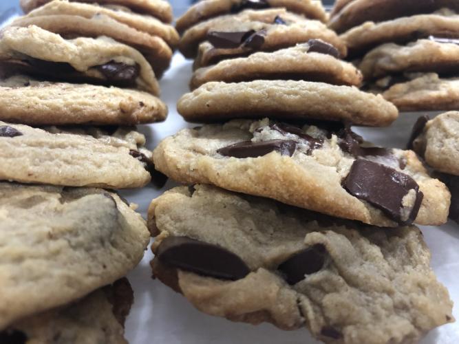 Now serving delicious cookies!!! *available in chocolate chunk & white chocolate macadamia 